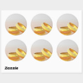 Sticker Rond Anneaux Mariages d'or (Feuille)