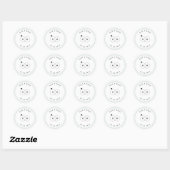 Sticker Rond Anneaux Mariages modernes Monogramme Enregistrer l (Feuille)