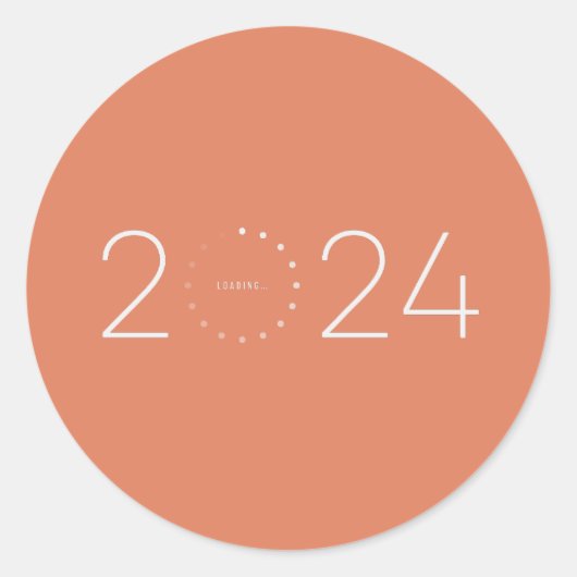 Sticker Rond Année 2024 Chargement... (Devant)