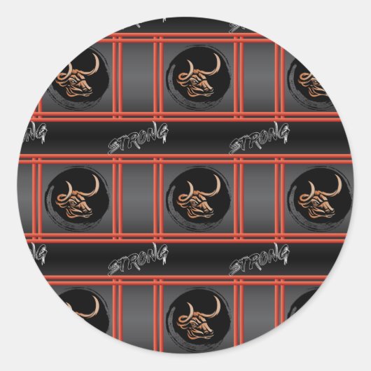 Sticker Rond Année chinoise du boeuf - Fort (Devant)