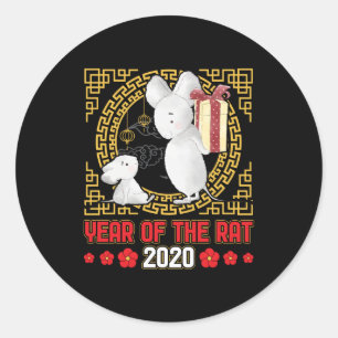 Sticker Rond Année chinoise du rat 2020