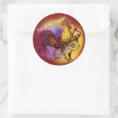 Sticker Rond Année chinoise du zodiaque du coq (Sac)