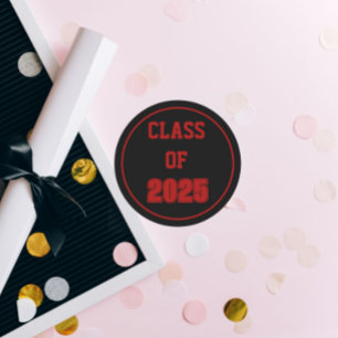 Sticker Rond Année de classe Black and Red School