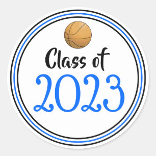 Sticker Rond Année de classe Bleu & Noir Graduation