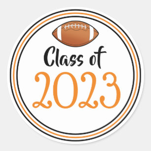 Sticker Rond Année de classe Orange & Noir Graduation