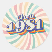 Sticker Rond Année de naissance - Vers 1981 (Devant)
