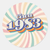 Sticker Rond Année de naissance - Vers 1983 (Devant)