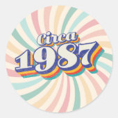 Sticker Rond Année de naissance - Vers 1987 (Devant)