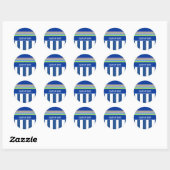 Sticker Rond Année de remise des diplômes rayures (Feuille)