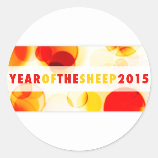 Sticker Rond année des moutons 2015 (bokeh) (Devant)