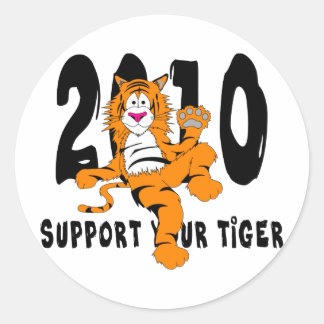 Sticker Rond Année drôle du cadeau Tiger 2010