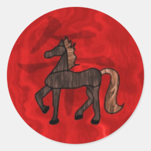 Sticker Rond Année du cheval