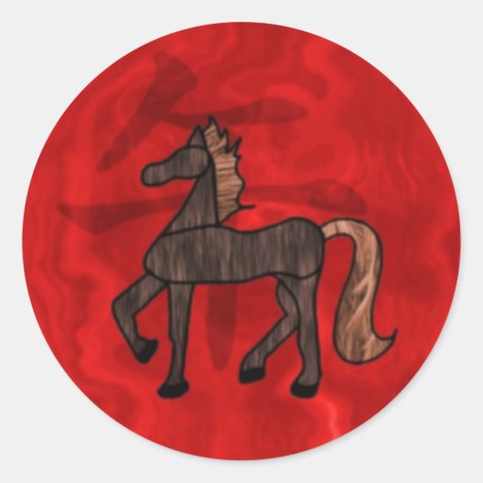 Sticker Rond Année du cheval (Devant)
