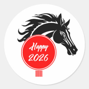 Sticker Rond Année du cheval 2026