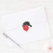 Sticker Rond Année du cheval 2026 (Enveloppe)