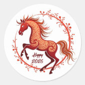 Sticker Rond Année du cheval 2026 (Devant)