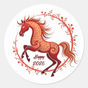 Sticker Rond Année du cheval 2026