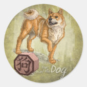 Sticker Rond Année du chien Zodiaque chinois (Devant)