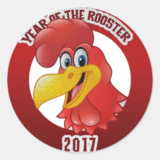 Sticker Rond Année du coq 2017 (Devant)