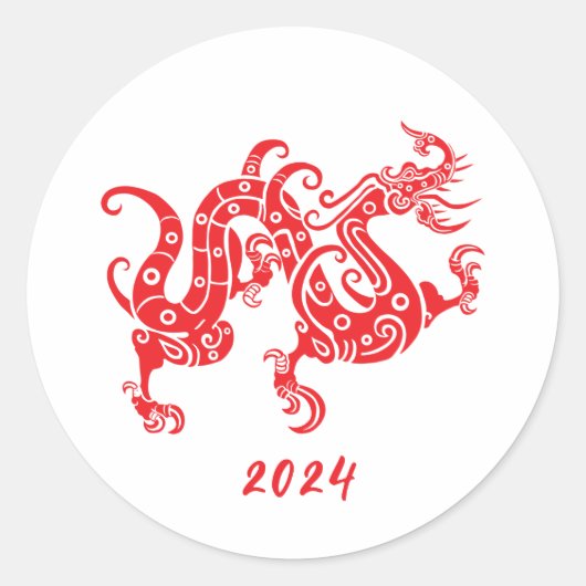 Sticker Rond Année du dragon Nouvel An chinois (Devant)