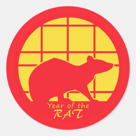 Sticker Rond Année du rat (Devant)