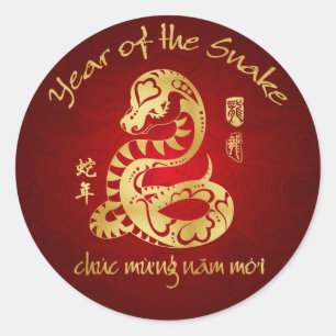 Sticker Rond Année du serpent 2013 - Nouvel An vietnamien - Têt