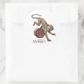 Sticker Rond Année du singe Zodiaque chinois (Sac)