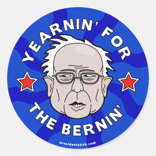 Sticker Rond Année pour le Bernin', feuille de Bernie Sanders (Devant)