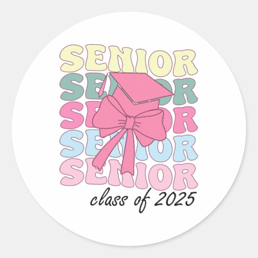 Sticker Rond Année Supérieure super 2025 Graduation Secondaire (Devant)