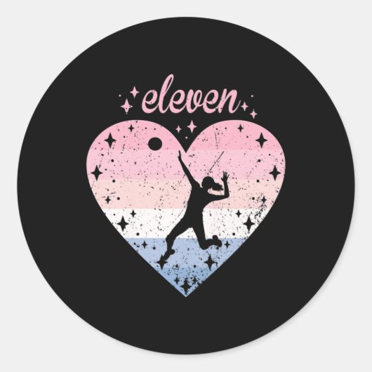 Sticker Rond Année Vielle mignonne volleyball Anniversaire fill (Devant)