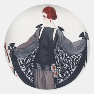 Sticker Rond Années '20 d'hurlement de diva de Fashionista