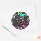 Sticker Rond Années 80, Rétro, Merci (Enveloppe)