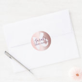 Sticker Rond Anniversaire 16 ans Rose Gold Métallic (Enveloppe)