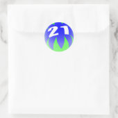 Sticker Rond Anniversaire 21 ans (Sac)