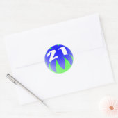 Sticker Rond Anniversaire 21 ans (Enveloppe)