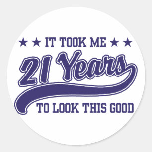 Sticker Rond Anniversaire 21 ans