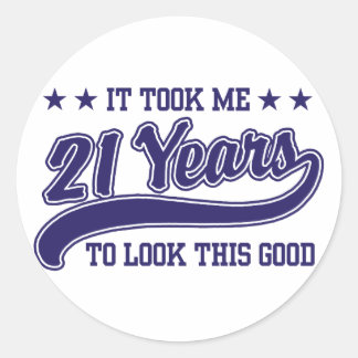 Sticker Rond Anniversaire 21 ans