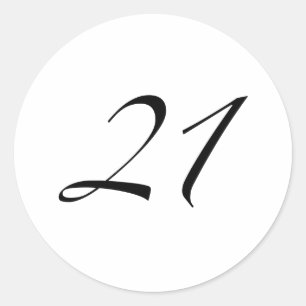 Sticker Rond Anniversaire 21 ans
