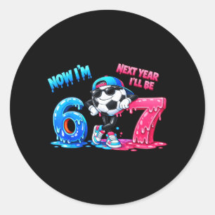 Sticker Rond Anniversaire 6 ans Soccer Drip Enfants Garçons Fil