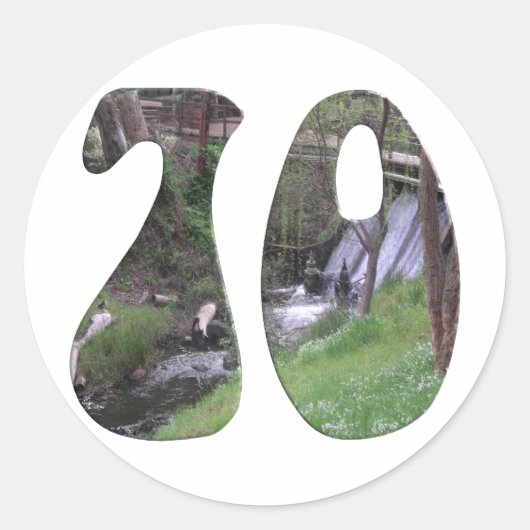 Sticker Rond Anniversaire 70 ans (Devant)