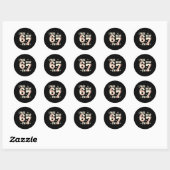Sticker Rond Anniversaire 7 ans de baseball drôle 6 7 ans j'ava (Feuille)
