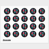 Sticker Rond Anniversaire 7 Ans J'avais 6 Ans Maintenant J'ai 7 (Feuille)