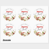 Sticker Rond Anniversaire à la fraise douce Berry (Feuille)