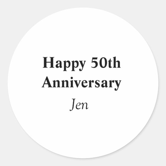 Sticker Rond Anniversaire ajouter votre nom texte image modifia (Devant)