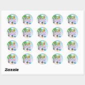 Sticker Rond Anniversaire Aloha Luau (Feuille)