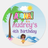 Sticker Rond Anniversaire Aloha Luau (Devant)