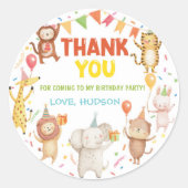 Sticker Rond Anniversaire Animaux de fête (Devant)