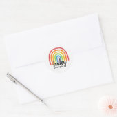 Sticker rond Anniversaire Arc-en-ciel (Enveloppe)