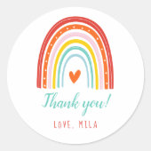 Sticker Rond Anniversaire arc-en-ciel et soleil (Devant)