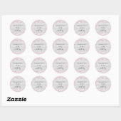 Sticker Rond Anniversaire argent rose parties scintillant monog (Feuille)